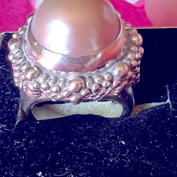 Stephen Dweck Mabe Pearl Ring SS Sz 7 Signed 925 Has 1 Minor Crack Still Gour!! - Picture 2 of 16